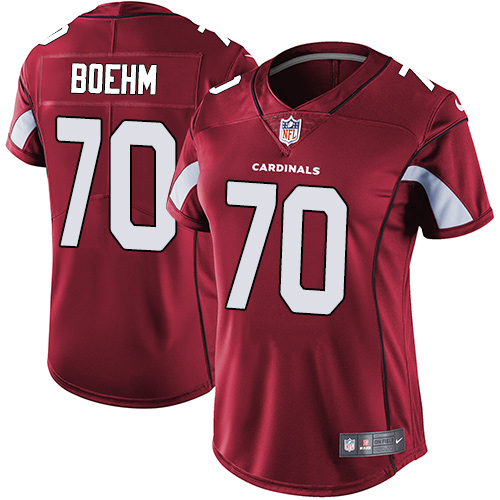 Women's Nike Arizona Cardinals #70 Evan Boehm Red Team Color Vapor Untouchable Limited Player NFL Jersey