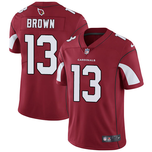 Men's Nike Arizona Cardinals #13 Jaron Brown Red Team Color Vapor Untouchable Limited Player NFL Jersey