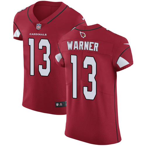 Men's Nike Arizona Cardinals #13 Kurt Warner Elite Red Team Color NFL Jersey