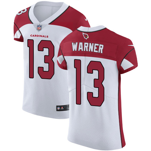 Men's Nike Arizona Cardinals #13 Kurt Warner Elite White NFL Jersey