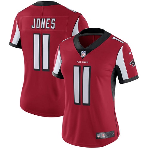 Women's Nike Atlanta Falcons #11 Julio Jones Red Team Color Vapor Untouchable Elite Player NFL Jersey