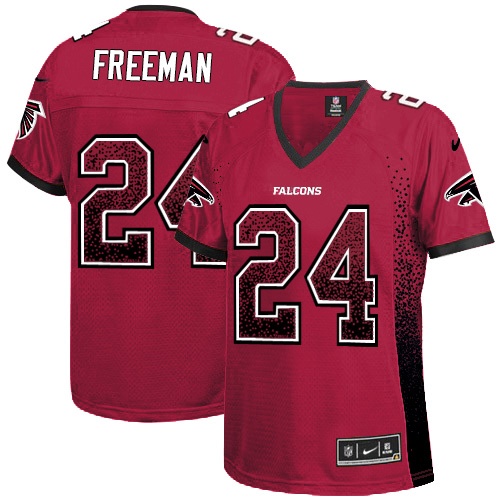 Women's Nike Atlanta Falcons #24 Devonta Freeman Elite Red Drift Fashion NFL Jersey