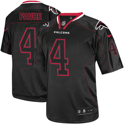 Men's Nike Atlanta Falcons #4 Brett Favre Elite Lights Out Black NFL Jersey