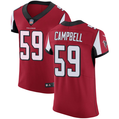 Men's Nike Atlanta Falcons #59 De'Vondre Campbell Red Team Color Vapor Untouchable Elite Player NFL Jersey