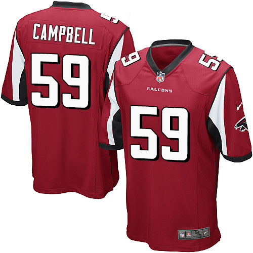 Men's Nike Atlanta Falcons #59 De'Vondre Campbell Game Red Team Color NFL Jersey