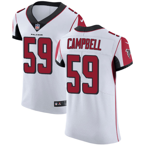 Men's Nike Atlanta Falcons #59 De'Vondre Campbell White Vapor Untouchable Elite Player NFL Jersey