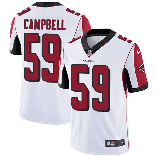 Men's Nike Atlanta Falcons #59 De'Vondre Campbell White Vapor Untouchable Limited Player NFL Jersey