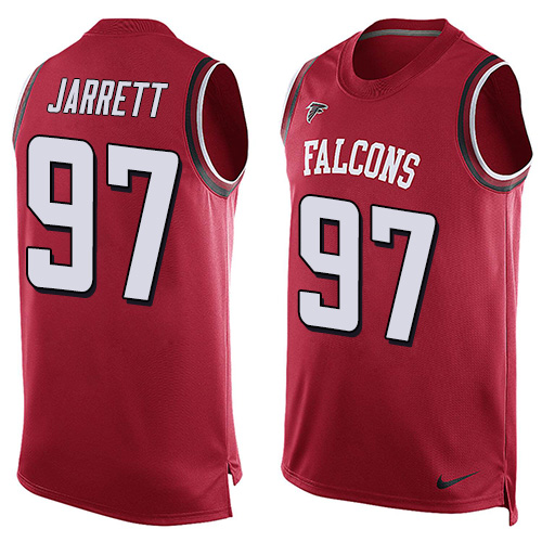 Men's Nike Atlanta Falcons #97 Grady Jarrett Limited Red Player Name & Number Tank Top NFL Jersey