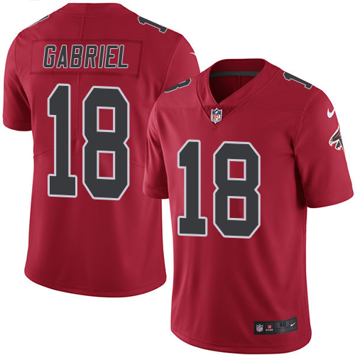 Men's Nike Atlanta Falcons #18 Taylor Gabriel Elite Red Rush Vapor Untouchable NFL Jersey