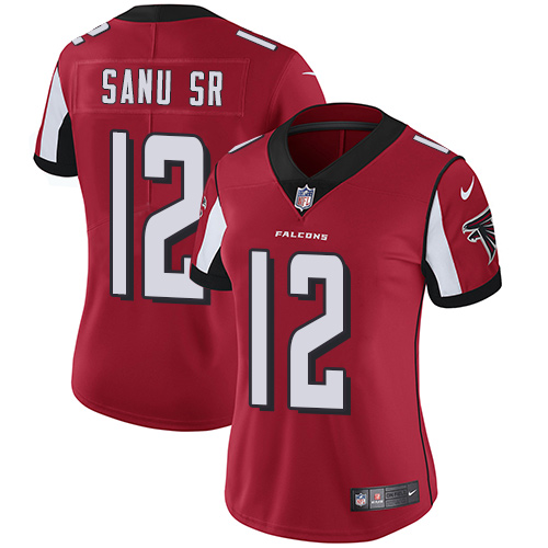 Women's Nike Atlanta Falcons #12 Mohamed Sanu Red Team Color Vapor Untouchable Elite Player NFL Jersey