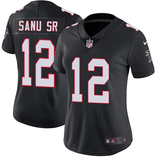 Women's Nike Atlanta Falcons #12 Mohamed Sanu Black Alternate Vapor Untouchable Elite Player NFL Jersey