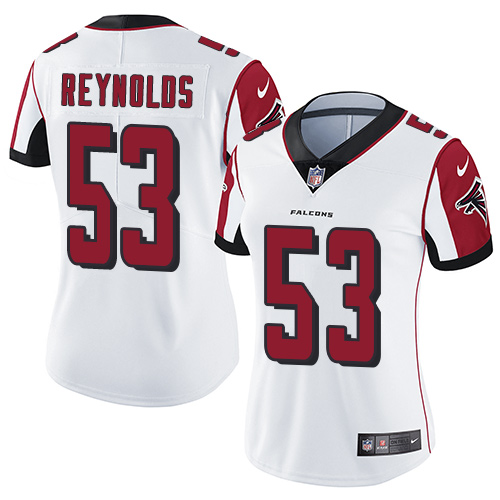 Women's Nike Atlanta Falcons #53 LaRoy Reynolds White Vapor Untouchable Elite Player NFL Jersey