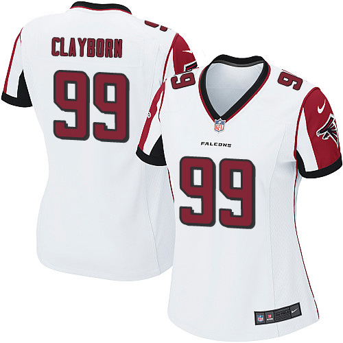 Women's Nike Atlanta Falcons #99 Adrian Clayborn Game White NFL Jersey