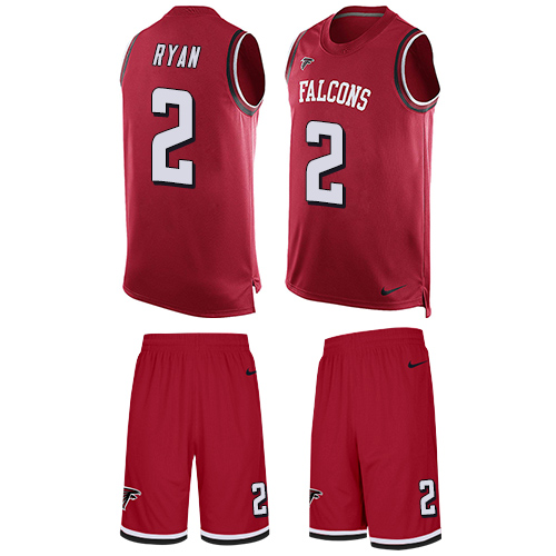 Men's Nike Atlanta Falcons #2 Matt Ryan Limited Red Tank Top Suit NFL Jersey