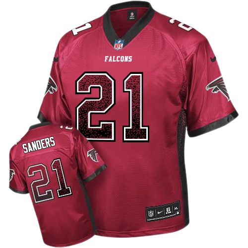 Men's Nike Atlanta Falcons #21 Deion Sanders Elite Red Drift Fashion NFL Jersey