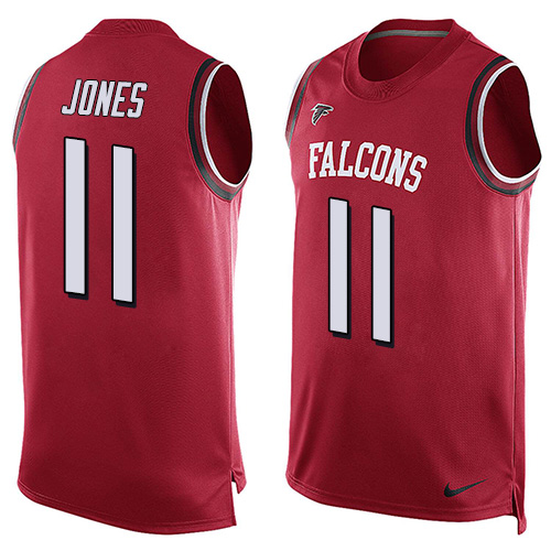 Men's Nike Atlanta Falcons #11 Julio Jones Limited Red Player Name & Number Tank Top NFL Jersey
