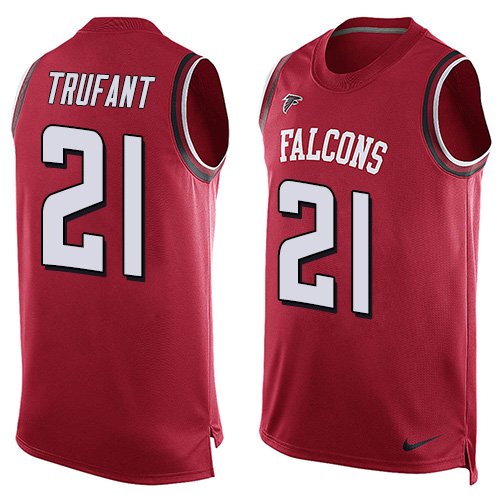 Men's Nike Atlanta Falcons #21 Desmond Trufant Limited Red Player Name & Number Tank Top NFL Jersey
