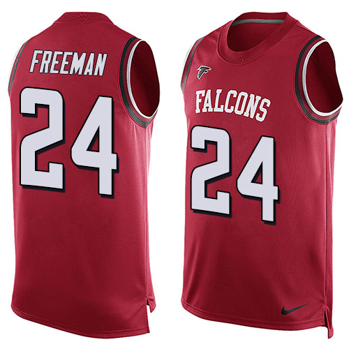 Men's Nike Atlanta Falcons #24 Devonta Freeman Limited Red Player Name & Number Tank Top NFL Jersey