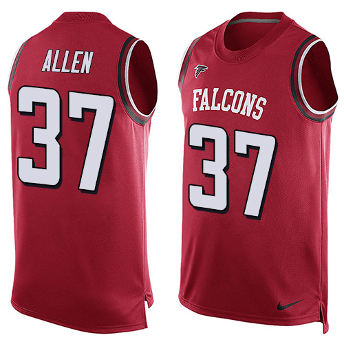 Men's Nike Atlanta Falcons #37 Ricardo Allen Limited Red Player Name & Number Tank Top NFL Jersey