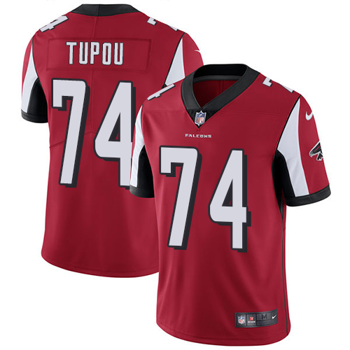 Men's Nike Atlanta Falcons #74 Tani Tupou Red Team Color Vapor Untouchable Limited Player NFL Jersey