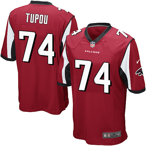 Men's Nike Atlanta Falcons #74 Tani Tupou Game Red Team Color NFL Jersey