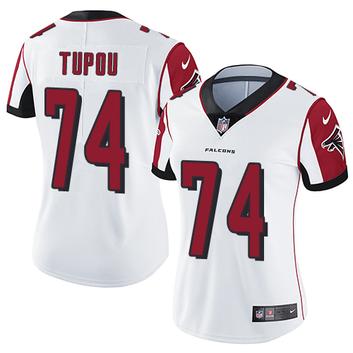 Women's Nike Atlanta Falcons #74 Tani Tupou White Vapor Untouchable Elite Player NFL Jersey