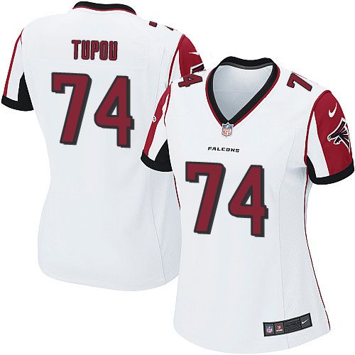 Women's Nike Atlanta Falcons #74 Tani Tupou Game White NFL Jersey