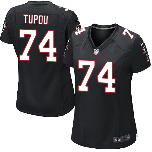 Women's Nike Atlanta Falcons #74 Tani Tupou Game Black Alternate NFL Jersey
