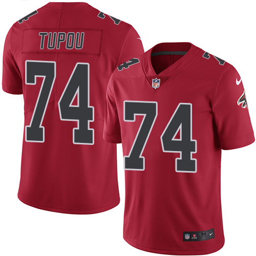 Men's Nike Atlanta Falcons #74 Tani Tupou Limited Red Rush Vapor Untouchable NFL Jersey