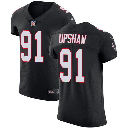 Men's Nike Atlanta Falcons #91 Courtney Upshaw Black Alternate Vapor Untouchable Elite Player NFL Jersey