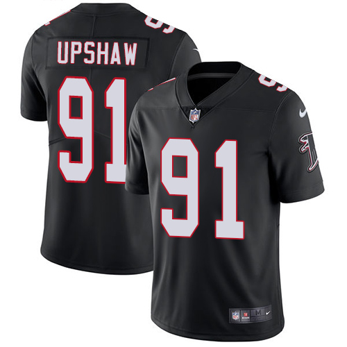 Men's Nike Atlanta Falcons #91 Courtney Upshaw Black Alternate Vapor Untouchable Limited Player NFL Jersey