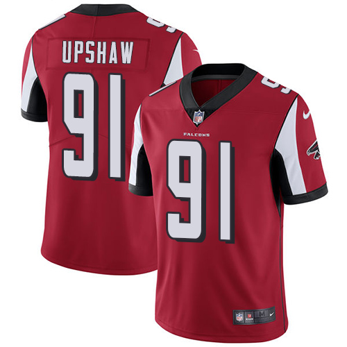 Youth Nike Atlanta Falcons #91 Courtney Upshaw Red Team Color Vapor Untouchable Elite Player NFL Jersey