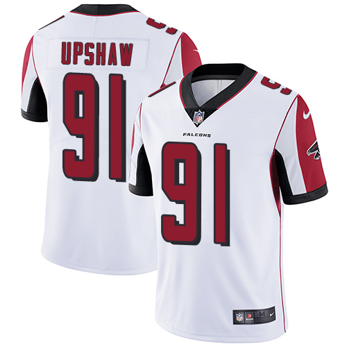 Youth Nike Atlanta Falcons #91 Courtney Upshaw White Vapor Untouchable Elite Player NFL Jersey