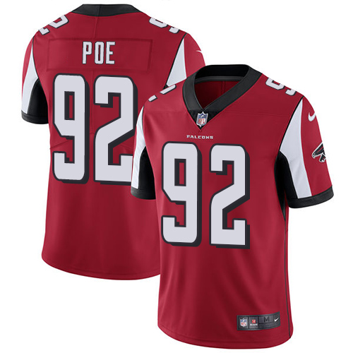Men's Nike Atlanta Falcons #92 Dontari Poe Red Team Color Vapor Untouchable Limited Player NFL Jersey