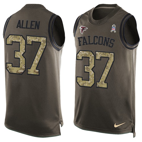 Men's Nike Atlanta Falcons #37 Ricardo Allen Limited Green Salute to Service Tank Top NFL Jersey