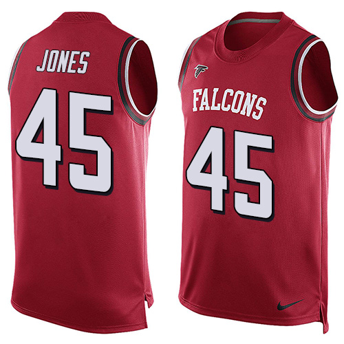 Men's Nike Atlanta Falcons #45 Deion Jones Limited Red Player Name & Number Tank Top NFL Jersey