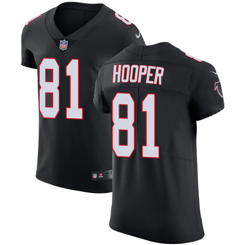 Men's Nike Atlanta Falcons #81 Austin Hooper Black Alternate Vapor Untouchable Elite Player NFL Jersey