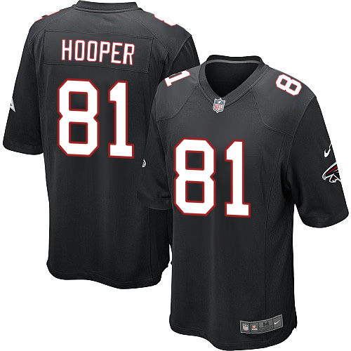 Men's Nike Atlanta Falcons #81 Austin Hooper Game Black Alternate NFL Jersey