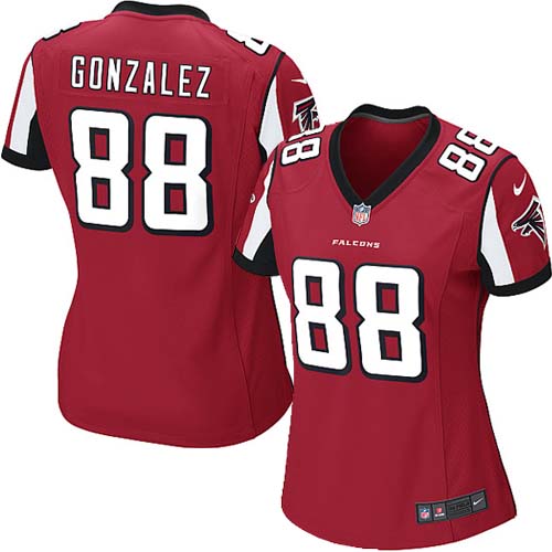 Women's Nike Atlanta Falcons #88 Tony Gonzalez Game Red Team Color NFL Jersey