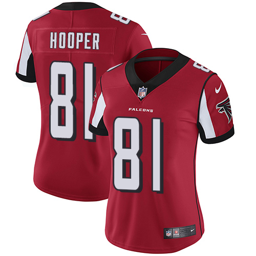 Women's Nike Atlanta Falcons #81 Austin Hooper Red Team Color Vapor Untouchable Elite Player NFL Jersey