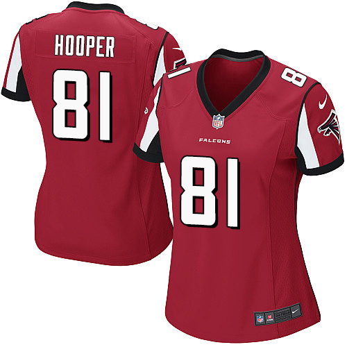 Women's Nike Atlanta Falcons #81 Austin Hooper Game Red Team Color NFL Jersey