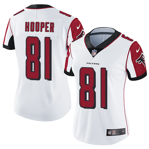 Women's Nike Atlanta Falcons #81 Austin Hooper White Vapor Untouchable Elite Player NFL Jersey
