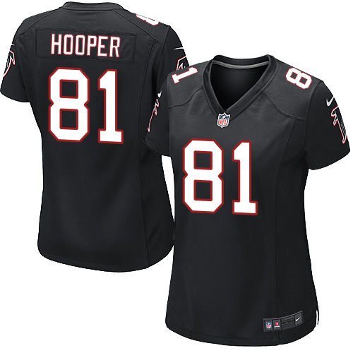 Women's Nike Atlanta Falcons #81 Austin Hooper Game Black Alternate NFL Jersey
