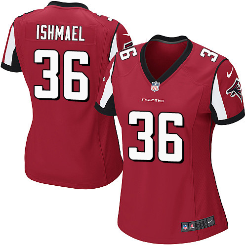 Women's Nike Atlanta Falcons #36 Kemal Ishmael Game Red Team Color NFL Jersey
