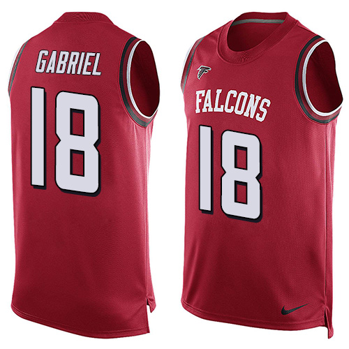 Men's Nike Atlanta Falcons #18 Taylor Gabriel Limited Red Player Name & Number Tank Top NFL Jersey