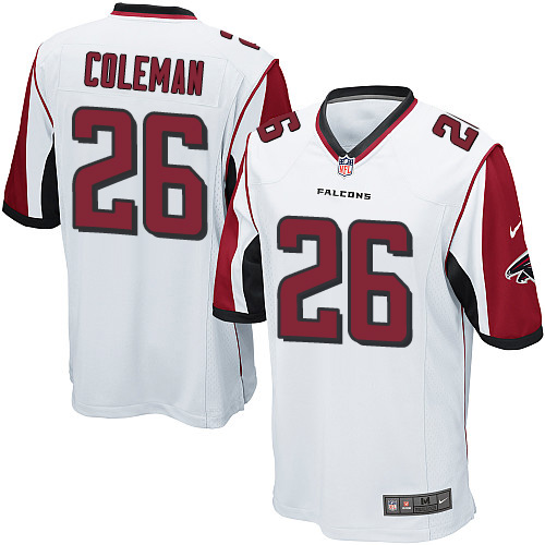 Men's Nike Atlanta Falcons #26 Tevin Coleman Game White NFL Jersey