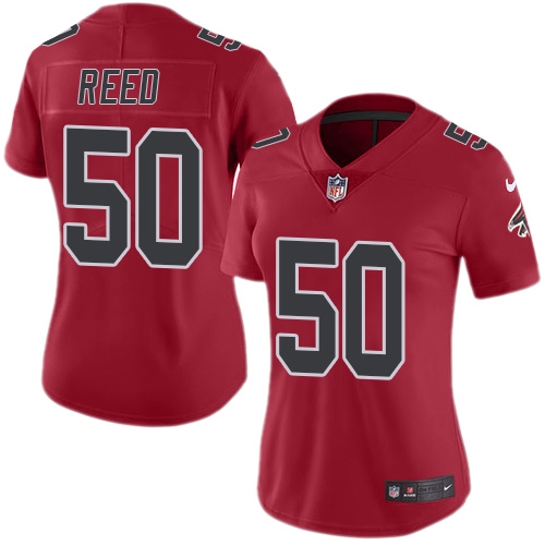 Women's Nike Atlanta Falcons #50 Brooks Reed Limited Red Rush Vapor Untouchable NFL Jersey
