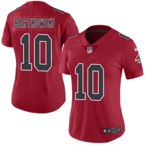 Women's Nike Atlanta Falcons #10 Steve Bartkowski Limited Red Rush Vapor Untouchable NFL Jersey