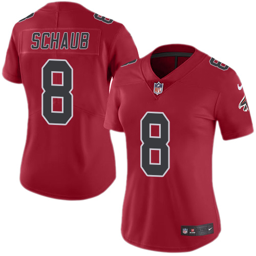 Women's Nike Atlanta Falcons #8 Matt Schaub Limited Red Rush Vapor Untouchable NFL Jersey