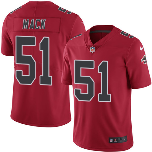 Men's Nike Atlanta Falcons #51 Alex Mack Elite Red Rush Vapor Untouchable NFL Jersey